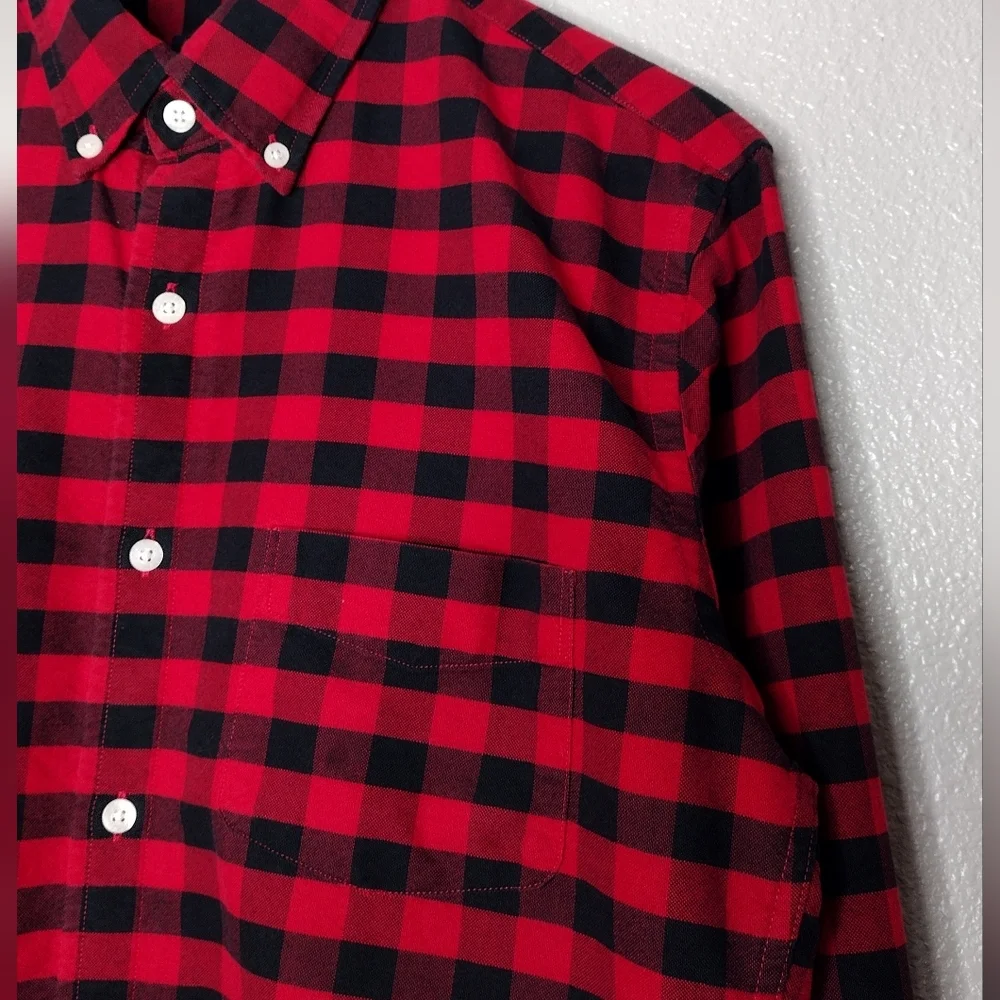 J. Crew Red Black Plaid Casual Button Down Shirt Sz M - Picture 9 of 14